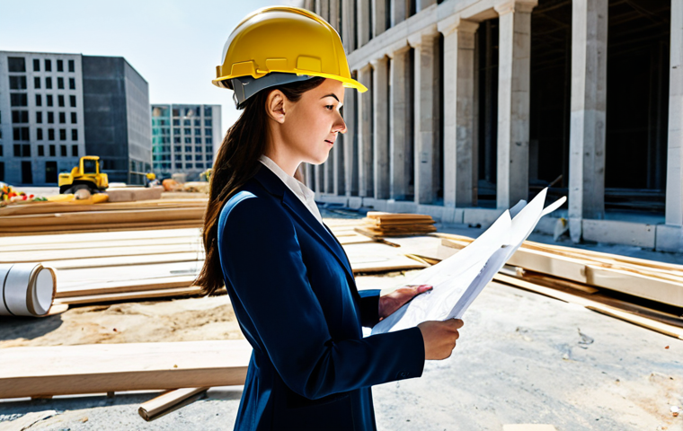 **

"A professional female architect in a modest, stylish dress, reviewing blueprints on a sunny construction site, hard hat on, fully clothed, appropriate attire, safe for work, perfect anatomy, natural proportions, architectural photography, bright daylight"

**