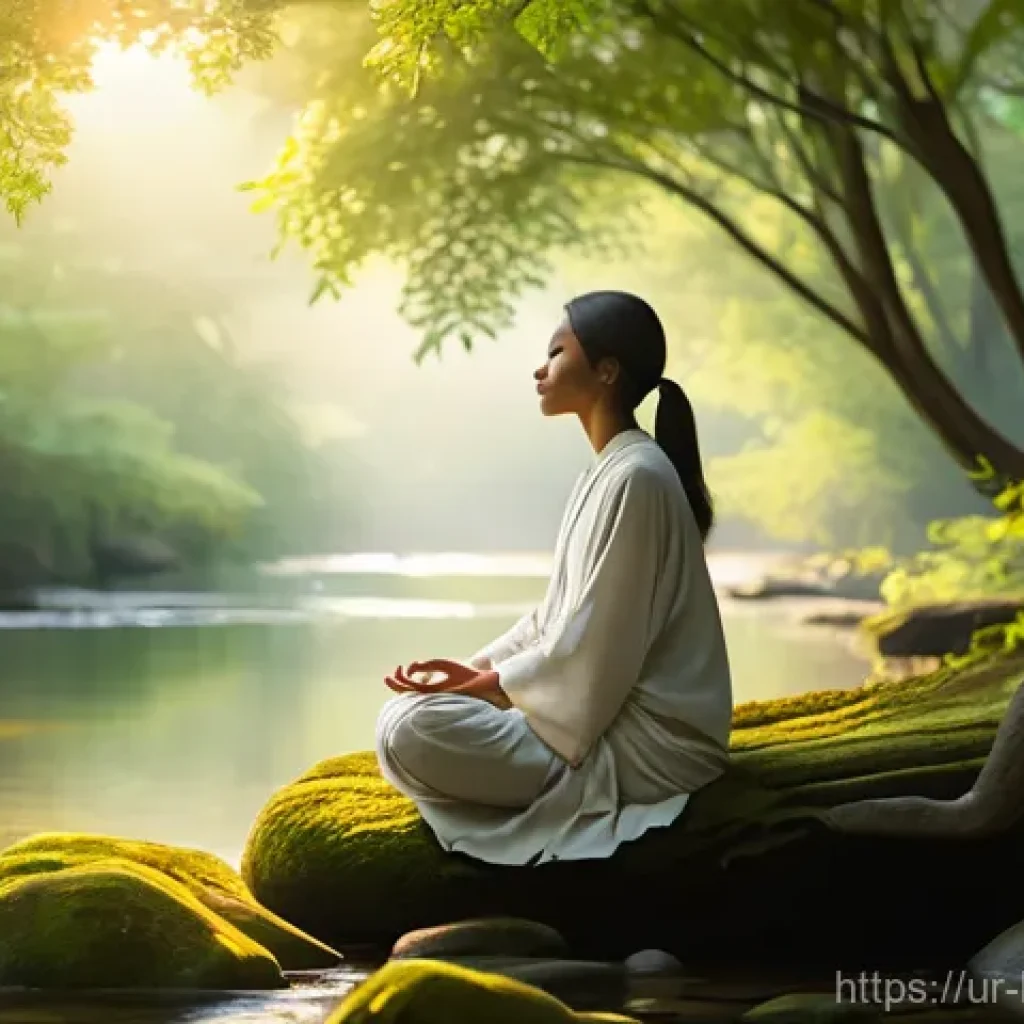 불교와 세계의 연결 - **Prompt 1: Serene Meditation Amidst Nature**
An individual, dressed in loose, comfortable, and ...