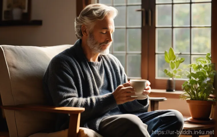 불교에서의 수양법 - **Prompt:** A tranquil, wide shot featuring a diverse young adult, gender-neutral, wearing loose, co... 불교에서의 수양법 - **Prompt:** A tranquil, wide shot featuring a diverse young adult, gender-neutral, wearing loose, co...