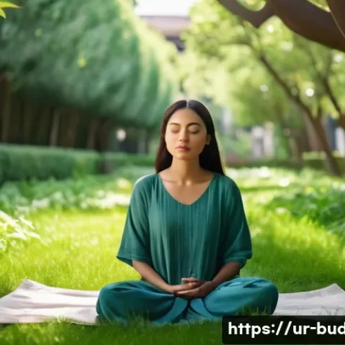 Home 30 불교에서의 마음의 치유 - **Prompt:** A serene, gender-neutral person, dressed in comfortable, modest clothing, is seated calm...