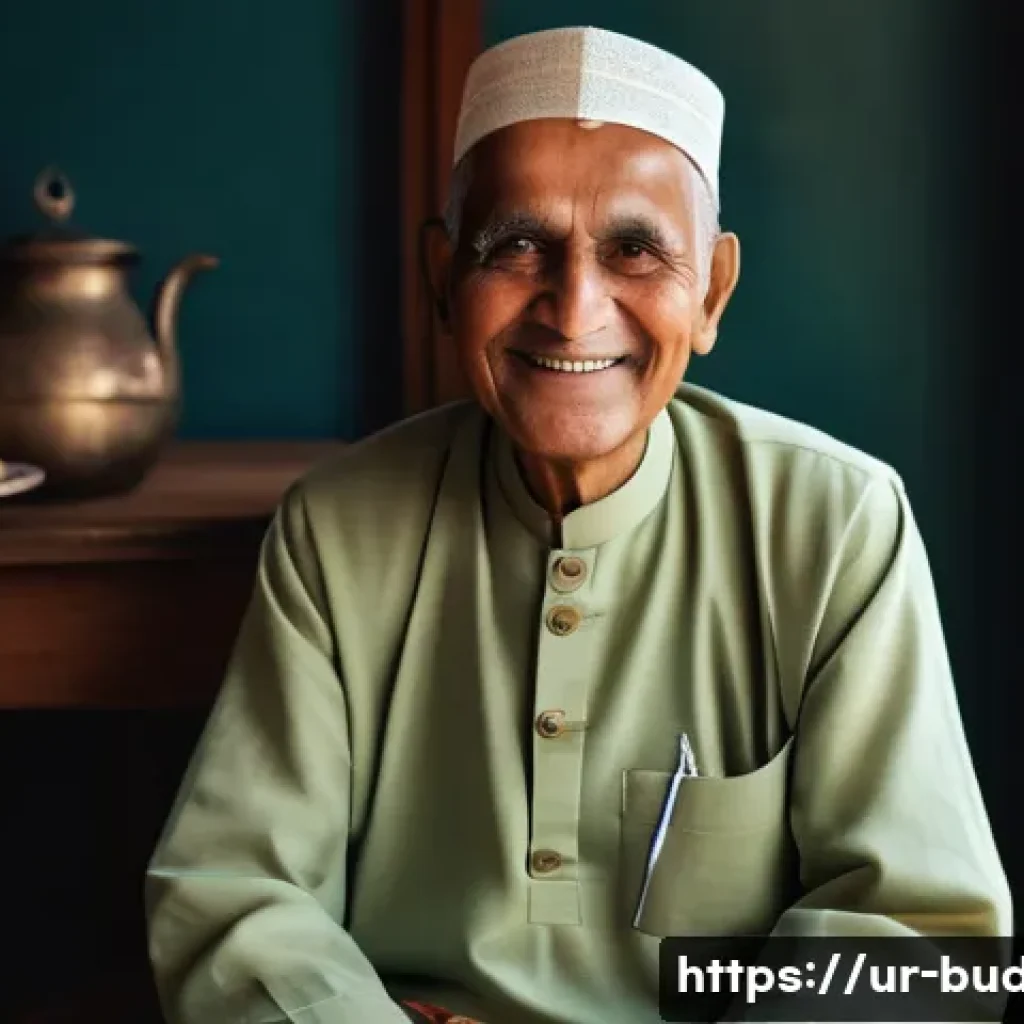 불교에서의 이타적 행동 - **Prompt 1: The Serenity of Selfless Giving**
"A warmly lit indoor scene featuring an elderly ma...