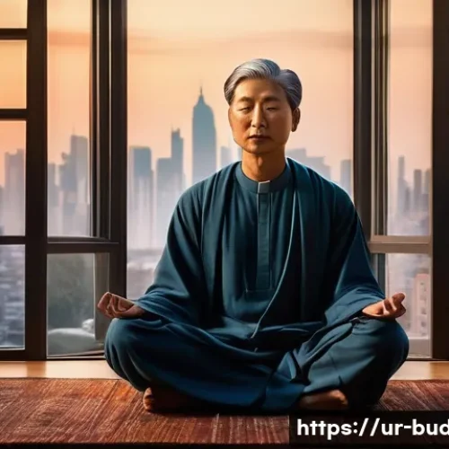 Home 15 불교의 심리적 치유 - **Prompt 1: "Ancient Wisdom in a Modern World"**
"A serene adult individual, gender neutral, med...